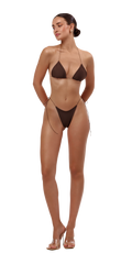 Extra tie bikini in brown