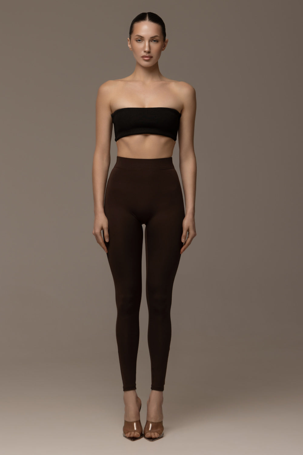 Matte brown leggings
