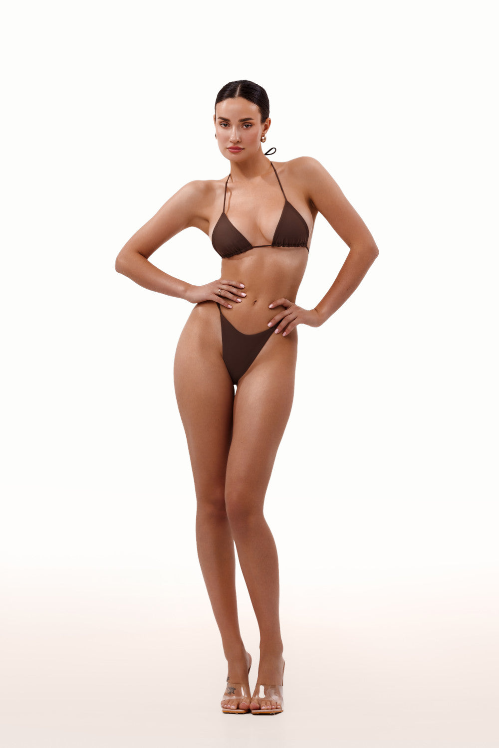 Swim bra in brown