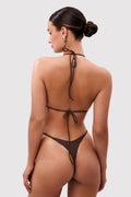Swim bra in brown