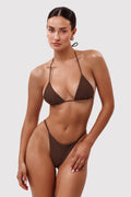 Swim bra in brown