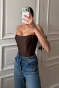 Brown corset top