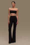Flared pants matte black