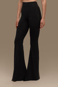 Flared pants matte black