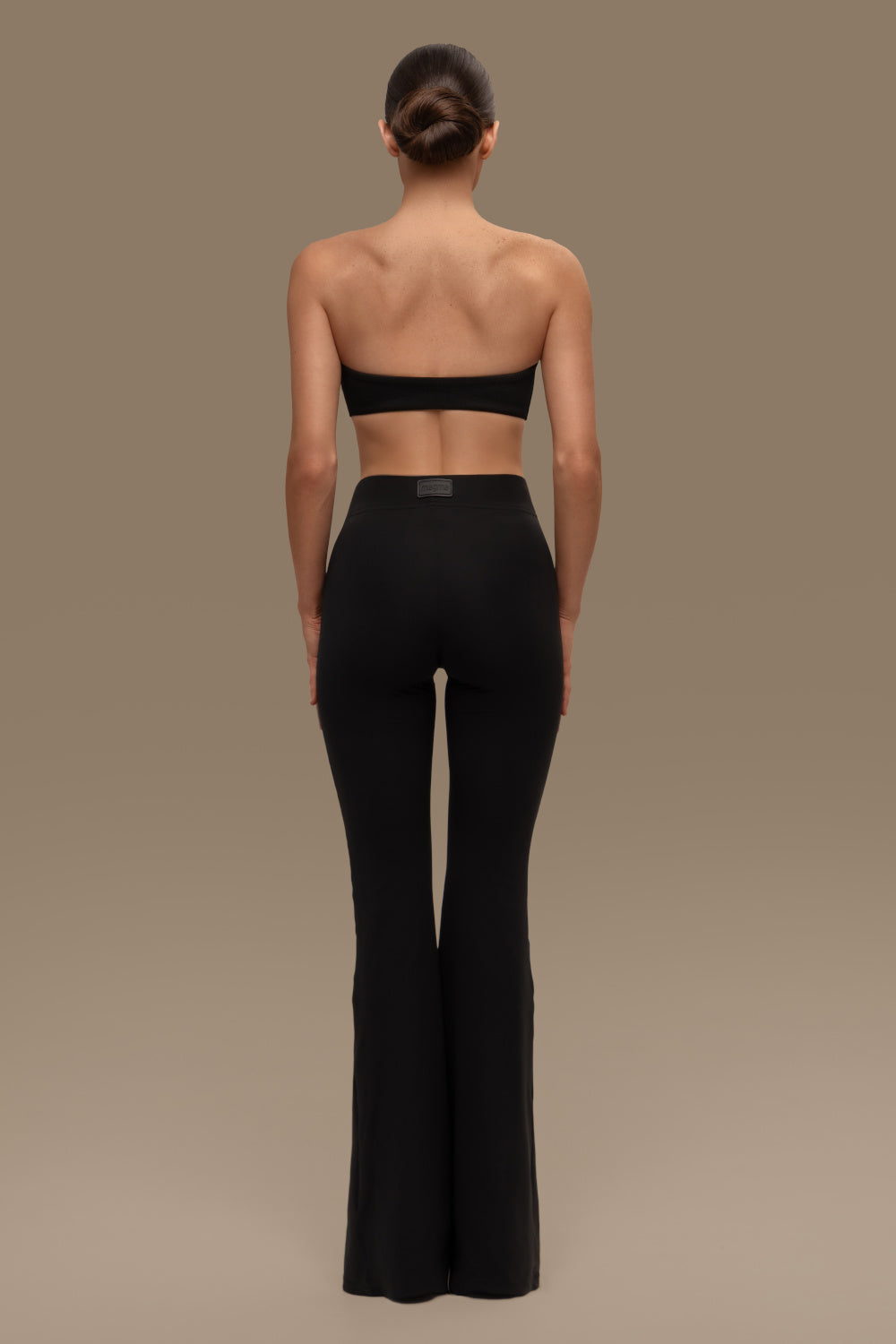 Flared pants matte black