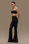 Flared pants matte black