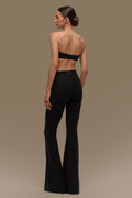 Flared pants matte black