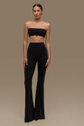 Flared pants matte black